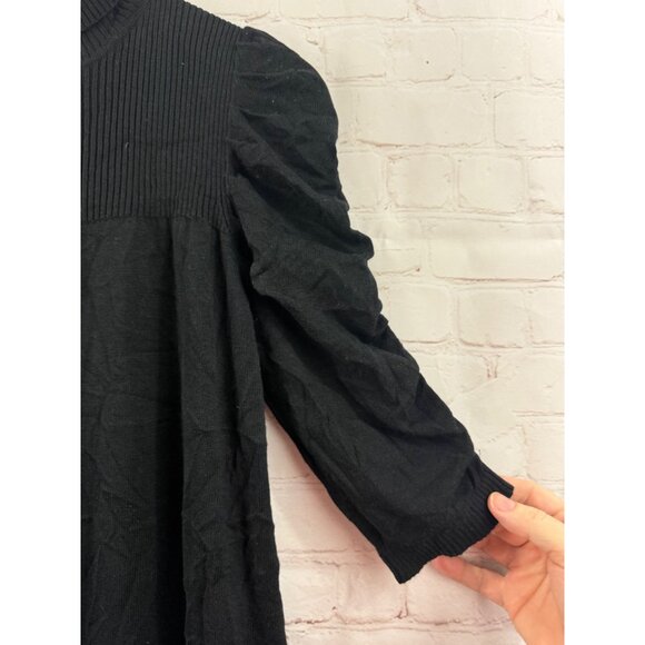 Max Edition Turtle Neck Sweater Dress Womens Size XL Petite Black Y2K Short - Picture 3 of 7